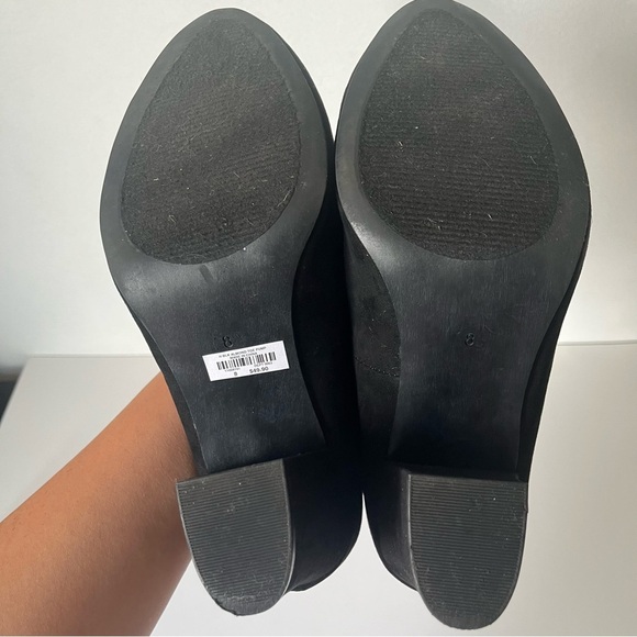 Torrid Almond Toe Block Heel Pump Black Cushioned 3 inch Wide Width 8W - Picture 5 of 11